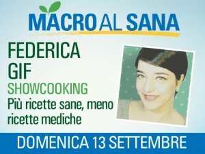 Federica Gif al Sana con uno Showcooking e la presentazione del suo libro