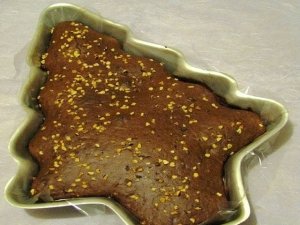 Abete di castagnaccio al cioccolato fondente e panna di soia